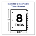 Back to School Sale | Office Essentials 11468 11 in. x 8.5 in. 8-Tab Plastic Insertable Dividers - Clear Tabs (1-Set) image number 2