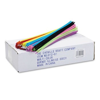  | Creativity Street PAC9112-01 12 in. x 4 mm. Metal Wire Polyester Regular Stems - Assorted (1000/Box)
