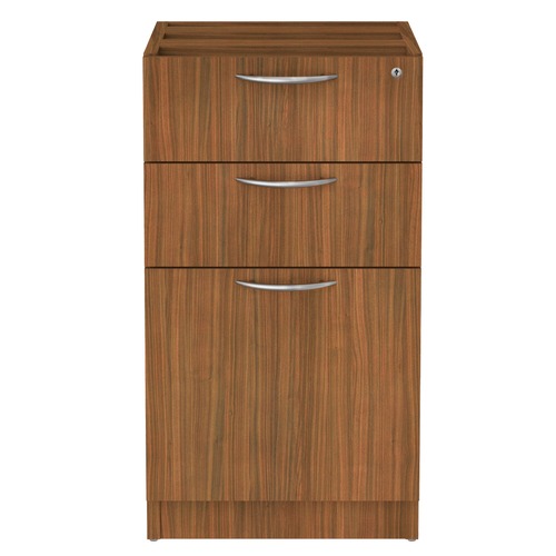 Office Carts & Stands | Alera VA532822WA 15.63 in. x 20.5 in. x 28.5 in. Valencia Series 3-Drawer Full File Pedestal - Modern Walnut image number 0