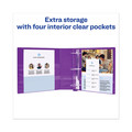 Binders | Avery 79774 3 One Touch EZD Rings 1.5 in. Capacity 11 in. x 8.5 in. Heavy-Duty View Binder with DuraHinge - Purple image number 5