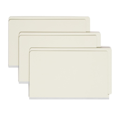 File Folders | Smead 29210 Extra-Heavy Recycled Pressboard Straight End Tab Folders - Legal, Gray/Green (25/Box) image number 0