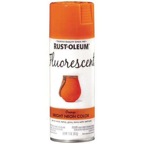 Painting | Rust-Oleum 342568 Specialty Fluorescent Spray Paint, Flat Fluorescent Orange, 11 oz Aerosol Can image number 0