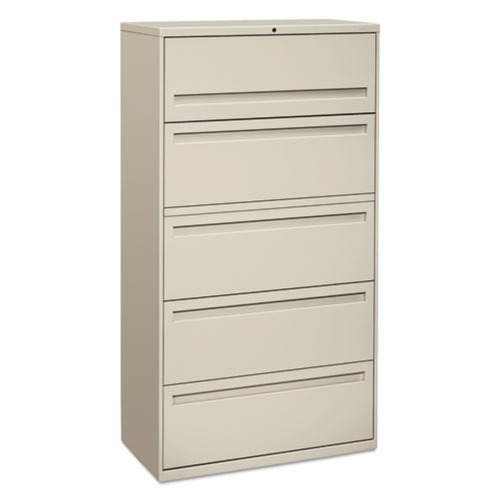 Office Filing Cabinets & Shelves | HON H785.L.Q Brigade 700 Series Five-Drawer 36 in. x 18 in. x 64.25 in. Lateral File Cabinet - Light Gray image number 0