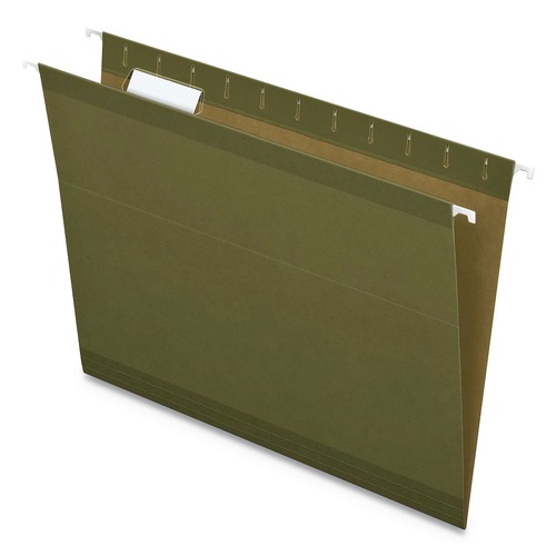 File Folders | Pendaflex RCY4152 1/5 SGR 1/5-Cut Tabs Letter Size Earthwise 100% Recycled Colored Hanging File Folders - Green (25/Box) image number 0