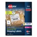 Labels | Avery 05524 Waterproof 3.33 in. x 4 in. Address Labels for Laser Printers - White (6/Sheet, 50 Sheets/Pack) image number 0