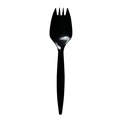 Cutlery | Boardwalk BWKSPORKBLPP Mediumweight Polypropylene Plastic Spork Cutlery - Black (1000/Carton) image number 0