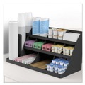 Breakroom Supplies | Mind Reader COMORG2-BLK 24 in. x 11.8 in. x 12.5 in. 14-Compartment Extra Large Coffee Condiment and Accessory Organizer - Black image number 2