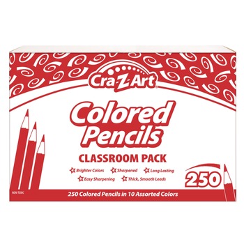 Cra-Z-Art 740011 Colored Pencils Classpack - Assorted Lead and Barrel Colors (250/Set)