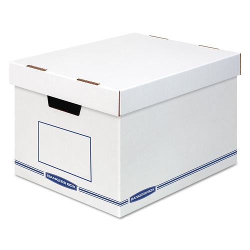 Boxes & Bins | Bankers Box 4662401 12.75 in. x 16.5 in. x 10.5 in. Organizer Storage Boxes - X-Large, White/Blue (12/Carton) image number 0