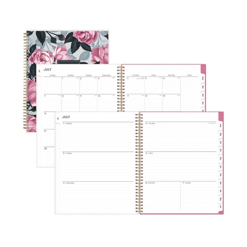Notebooks & Pads | Blue Sky BLS128691 11 in. x 8.5 in. 12-Month (Jul 2025-Jun 2026) Roosevelt Pink Academic Weekly/Monthly Planner - Pink/Gray Cover image number 0