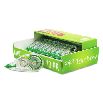 ERASERS AND CORRECTION SUPPLIES | Tombow 68722 0.17 in. x 315 in. MONO Non-Refillable Mini Correction Tape - Clear Applicator (10/Pack)