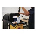 Cleaning Carts | Rubbermaid Commercial FG617900BLA Plastic Storage/Trash Compartment Cover - Black image number 2
