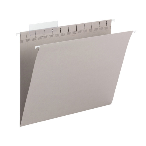 File Folders | Smead 64092 Letter Size 1/3-Cut Tabs TUFF Hanging Folders with Easy Slide Tab - Steel Gray (18/Box) image number 0