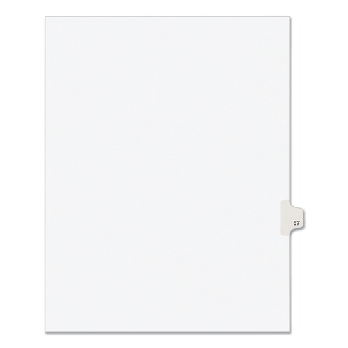 Dividers & Tabs | Avery 01067 10-Tab 67 11 in. x 8.5 in. Preprinted Legal Exhibit Side Tab Index Dividers - White (25/Pack) image number 0