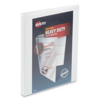 Avery 79767 3 One Touch Slant Rings 0.5 in. Capacity 11 in. x 8.5 in. Heavy-Duty View Binder with DuraHinge - White