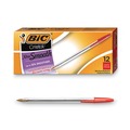 Pens | BIC MS11 RED Cristal Xtra Smooth Medium 1 millimeter Stick Ballpoint Pen - Red Ink/Clear Barrel (1-Dozen) image number 0