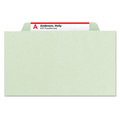File Folders | Smead 18776 Four SafeSHIELD Fasteners 2/5-Cut Tabs 1 Divider Legal Size Pressboard Classification Folders - Gray-Green (10/Box) image number 1