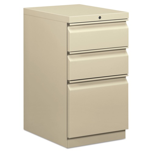 Office Carts & Stands | HON HBMP2B.L Three-Drawer 15 in. x 20 in. x 28 in. Mobile Box/Box/File Pedestal - Putty image number 0