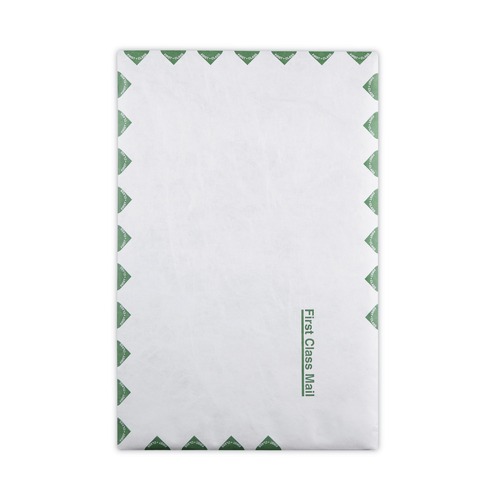 Envelopes & Mailers | Survivor QUAR1670 Tyvek First Class 10 x 15 14 lb. Lightweight Square Flap Catalog Mailers - White (100/Box) image number 0