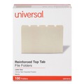 Just Launched | Universal UNV16115 2-Ply 1/5-Cut Assorted Top Tab File Folders - Letter Size, Manila (100/Box) image number 2