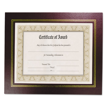 NuDell 21200 8.5 in. x 11 in. Leatherette Document Frame - Burgundy (2/Pack)