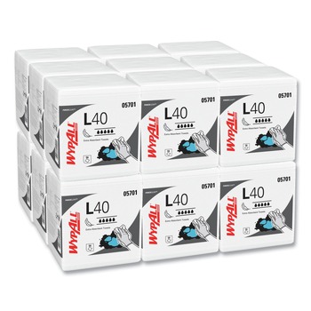 CLEANING AND SANITATION | WypAll 5701 L40 1/4 Fold 12.5 in. x 12 in. Towels - White (56/Box, 18 Packs/Carton)
