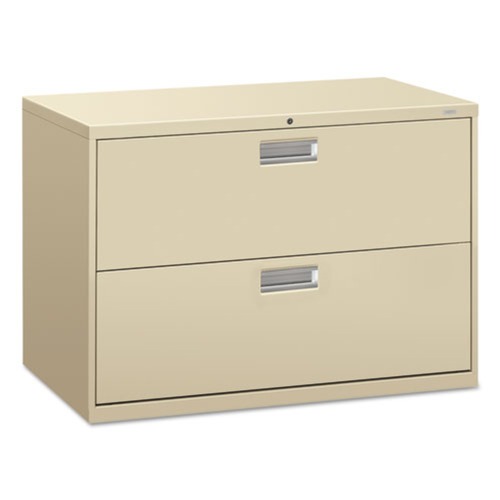 Office Filing Cabinets & Shelves | HON H692.L.L Brigade 600 Series Two-Drawer 42 in. x 18 in. x 28 in. Lateral File - Putty image number 0