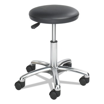 OFFICE CHAIRS | Safco 3434BL Chrome Base Backless Height Adjustable Lab Stool Supports Up to 250 lbs 16 in. to 21 in Seat - Black