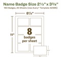 Labels | Avery 42395 3.38 in. x 2.33 in. EcoFriendly Adhesive Name Badge Labels - White (160/Box) image number 4