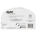 Washable Markers | EXPO 1871774K Extra-Fine Bullet Tip Low-Odor Dry-Erase Marker - Black (4/Pack) image number 5