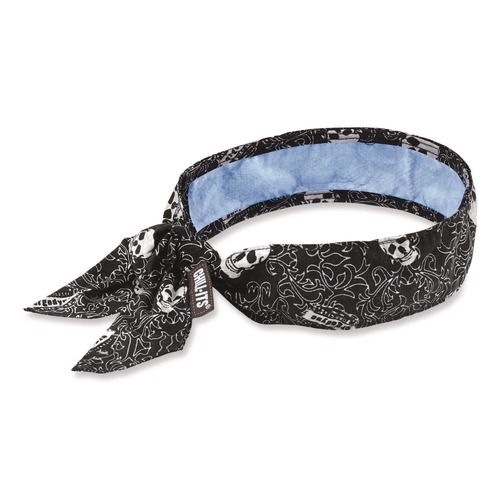 Safety & First Aid | Ergodyne 12569 Chill-Its 6700CT One Size Fits Most Cooling Bandana PVA Tie Headband - Skulls image number 0
