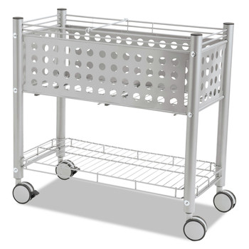  | Vertiflex VF52000 28.25 in. x 13.75 in. x 27.38 in. 1 Shelf 2 Bins File Cart with Open Top - Matte Gray