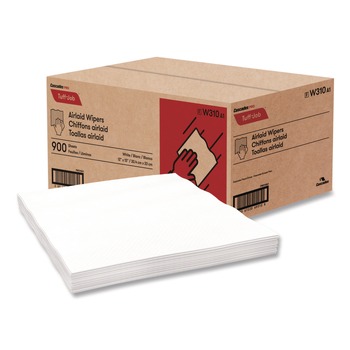 Cascades PRO W310 12 x 13 Tuff-Job Medium Airlaid Wipers - White (900/Carton)