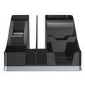 Desktop Organizers | Deflecto 35172 8.13 in. x 9.13 in. x 5.19 in. 6 Compartments Silhouettes All-In-One Plastic Caddy - Black/Silver image number 5