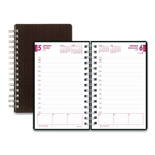 Notebooks & Pads | Brownline CB634V.BLK 12-Month (Jan to Dec): 2026 8 in. x 5 in. DuraFlex Daily Planner - Black Cover image number 0