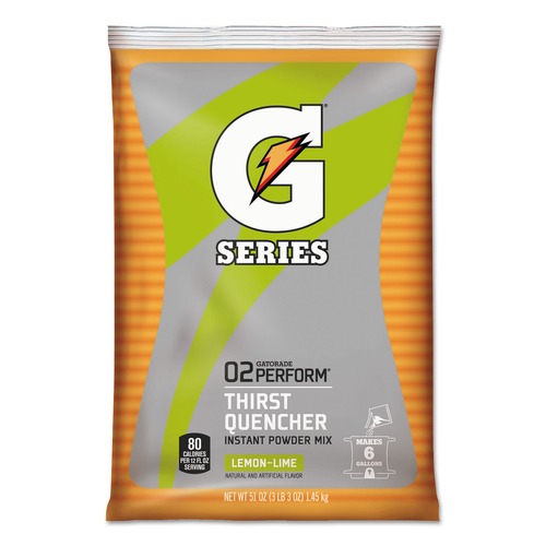 Beverages & Drink Mixes | Gatorade QUA03967 G Series 51 oz. Powder Drink Mix Pouches - Lemon-Lime (Carton of 14 Each) image number 0
