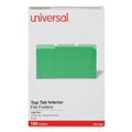 File Folders | Universal UNV15302 1/3-Cut Tabs Legal Size Interior File Folders - Green (100/Box) image number 0