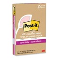 Sticky Notes & Post it | Post-it Notes Super Sticky 4621R-4SSNRP 4 in. x 6 in. Ruled 100 Percent Recycled Paper Super Sticky Notes - Wanderlust Pastels (4-Pads/Pack) image number 1