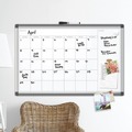 Bulletin Boards | U Brands 2902U00-01 PINIT 35 x 35 Magnetic Dry Erase Undated One Month Calendar - White image number 1