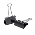Binding Spines & Combs | Universal UNV11112 Binder Clips with Storage Tub - Large, Black/Silver (12/Pack) image number 2
