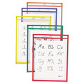Sheet Protectors | C-Line 40630 9 x 12 Reusable Dry Erase Pockets - Assorted Primary Colors (5/Pack) image number 1