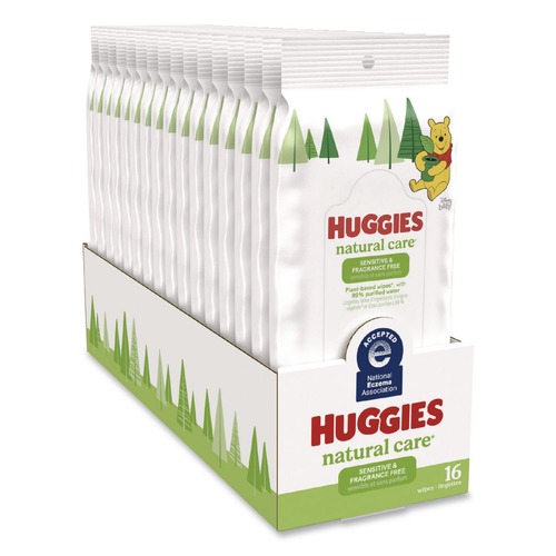 Hand Wipes | Kimberly-Clark 40706 6.6 in. x 6.86 in. Natural Care Sensitive Baby Wipes - Unscented, White (16/Pack) image number 0