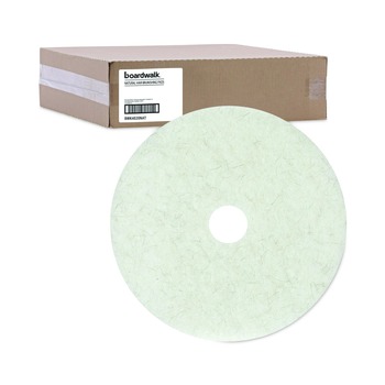 FACILITY MAINTENANCE SUPPLIES | Boardwalk BWK4020NAT 20 in. Diameter Natural Burnishing Floor Pads - White (5/Carton)