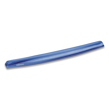 MOUSE PADS AND WRIST SUPPORT | Fellowes Mfg Co. 91137 Gel Crystals 18.5 in. x 2.25 in. Keyboard Wrist Rest - Blue