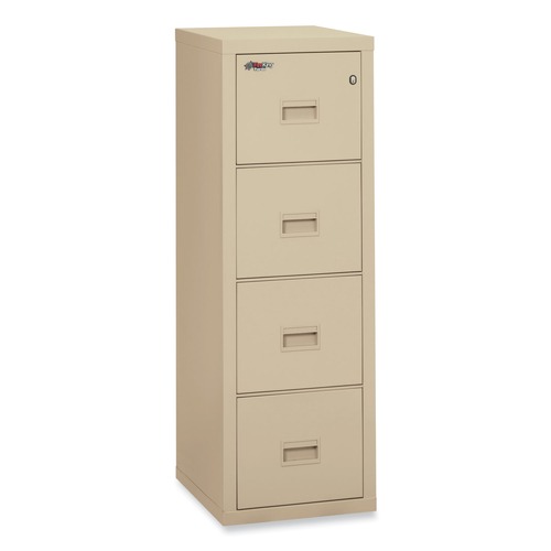 Office Filing Cabinets & Shelves | FireKing 4R1822-CPA Compact Turtle 17.75 in. x 22.13 in. x 52.75 in. 4 Legal/Letter File Drawers 1-Hour Fire Insulated Vertical File - Parchment image number 0