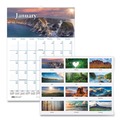 Bulletin Boards | House of Doolittle 378 12-Month Jan to Dec 2025 12 in. x 16.5 in. Scenic Beauty Photography Earthscapes Recycled Monthly Wall Calendar - White Sheets image number 0