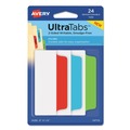 Dividers & Tabs | Avery 74775 Ultra Tabs 3 in. x 1.5 in. 1/3-Cut Repositionable Wide and Slim Tabs - Assorted (1-Set) image number 0
