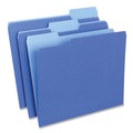 File Folders | Universal UNV12301 1/3-Cut Assorted Tab Interior File Folders - Letter Size, Blue (100/Box) image number 1