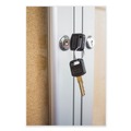 Project & Display Boards | Ghent PA34896K 96 in. x 48 in. 3 Door Enclosed Natural Cork Bulletin Board with Satin Frame - Tan Surface/Satin Aluminum Frame image number 3