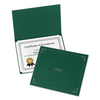 OFFICE DECOR | Oxford 29900605BGD 11.25 x 8.75 Certificate Holder - Green (5/Pack)